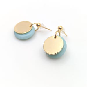 Boucles d'oreille PASTILLE Quartz bleu