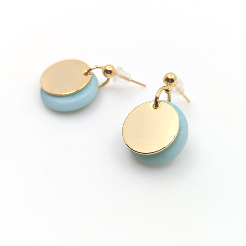 Boucles d'oreille PASTILLE Quartz bleu