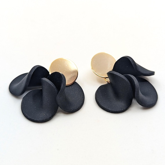 Boucles d'oreilles BLOOM noires