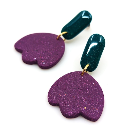 Boucles d'oreilles TULIPES violet
