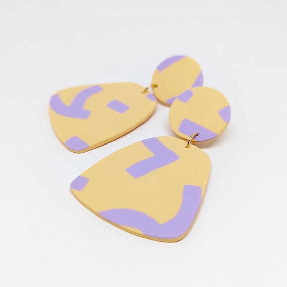 boucles 90's Pêche/lilas