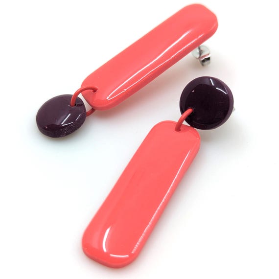 Boucles d'oreilles REVERSO bordeaux/rouge