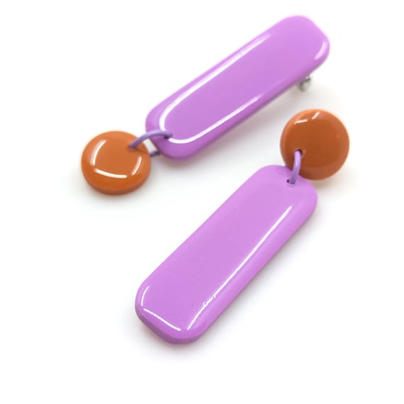 Boucles d'oreilles REVERSO lilas/orange