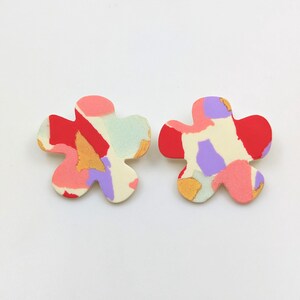 Boucles d'oreille FLOWER POWER rouge