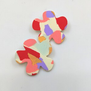 Boucles d'oreilles FLOWER POWER rouge image 6
