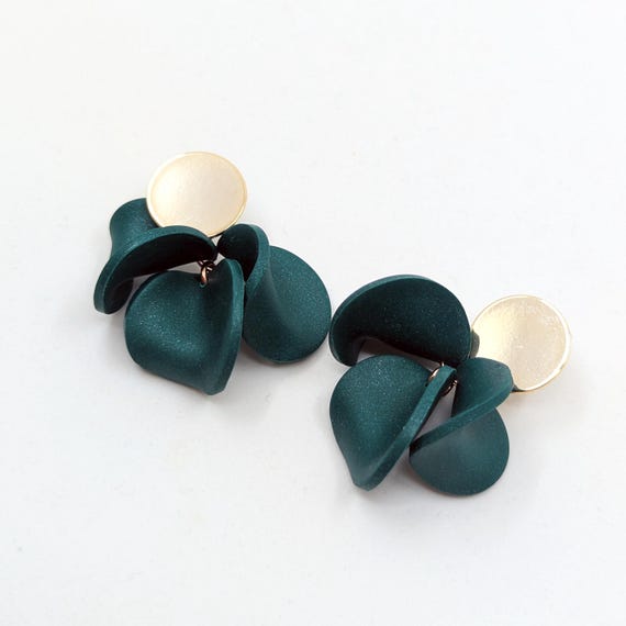 Boucles d'oreilles BLOOM vert sombre