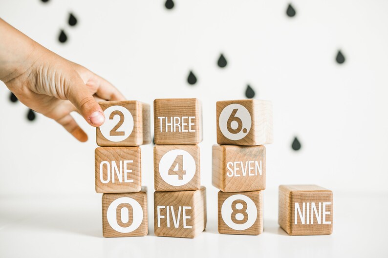 Number Blocks Math Counting Blocks Stacking Blocks | Etsy