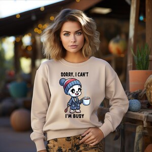 Fall Sweatshirt Skeleton in Robe with Coffee Unisex Heavy Blend™ Crewneck Sweatshirt