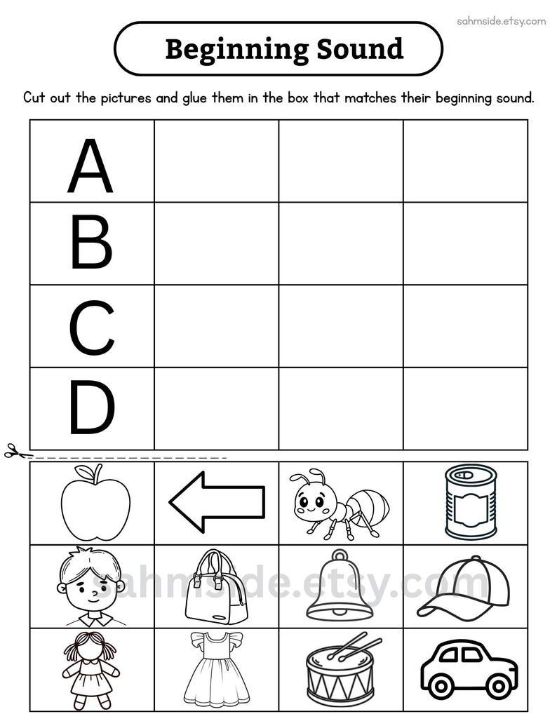 Beginning Sounds Worksheets | 14 Pages Preschool & Kindergarten Phonics ...