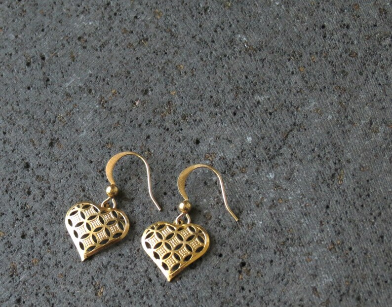 14k Gold Heart Earrings Valentines Day