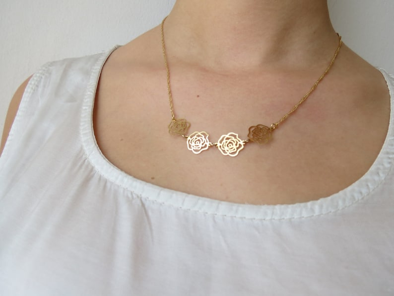 rose gold jewelry Rose gold necklace rose necklace 14k rose necklace rose gold rose necklace gold rose necklace