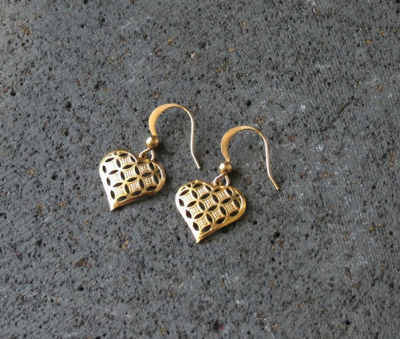 14k Gold Heart Earrings Valentines Day