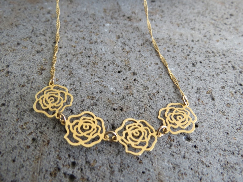 rose gold jewelry Rose gold necklace rose necklace 14k rose necklace rose gold rose necklace gold rose necklace