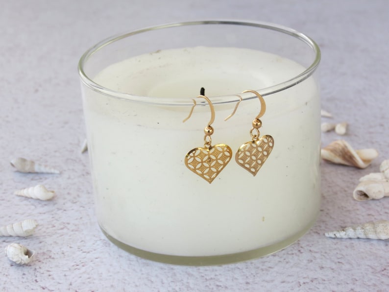 14k Gold Heart Earrings Valentines Day