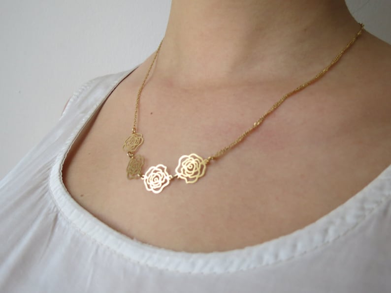 rose gold jewelry Rose gold necklace rose necklace 14k rose necklace rose gold rose necklace gold rose necklace
