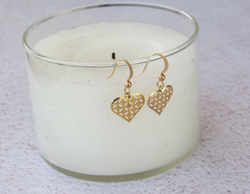14k Gold Heart Earrings Valentines Day