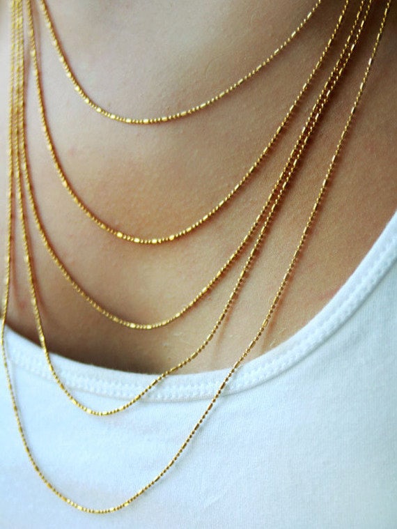 Multi layered necklace / gold chain necklace / layering Etsy