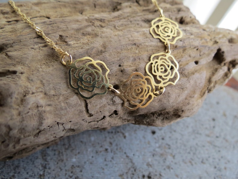 rose gold jewelry Rose gold necklace rose necklace 14k rose necklace rose gold rose necklace gold rose necklace