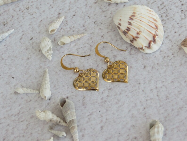 14k Gold Heart Earrings Valentines Day