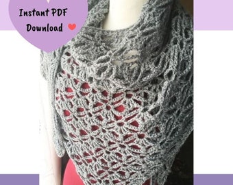 Shawl Wrap Crochet Pattern | Instant PDF Download Crochet Printable | Unique Gift | Winter Warmer | Fun Easy to Make