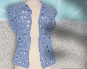 Crochet Cardigan Pattern Summer Shrug Waistcoat | Granny Square Instant PDF Download Crochet Printable | Unique Gift | Fun Easy to Make