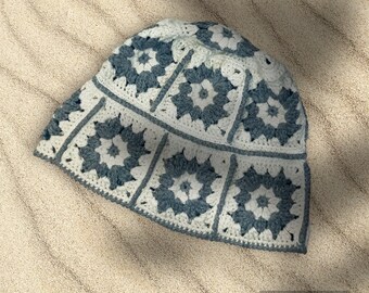 Crochet Granny Square Bucket Hat Pattern | US Terms (PDF Download)