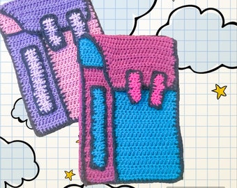 Crochet Pattern IPad Case Cartoon Bag | 2D Optical Illusion Cover Crochet Pattern | Instant PDF Download Amigurumi