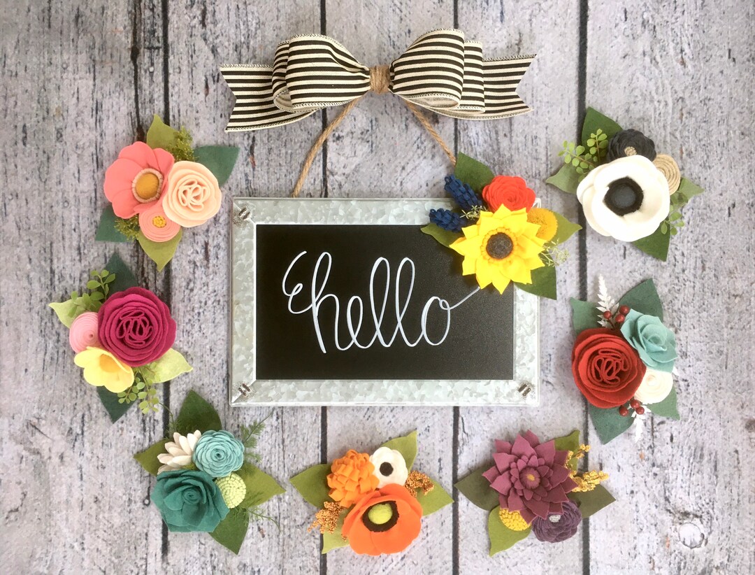 Galvanized Edge Chalkboard Sign Door Decoration With Etsy