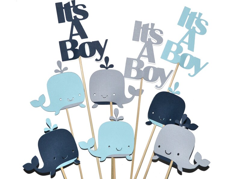 Nautical Baby Shower Centerpiece Decorations Whale Cake Etsy