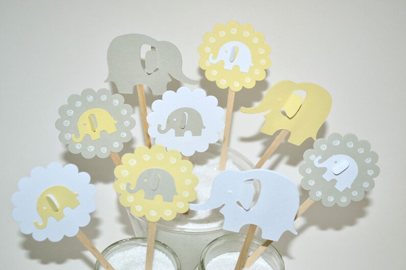 Elephant Baby Shower Decorations Yellow Elephant Baby Shower Etsy