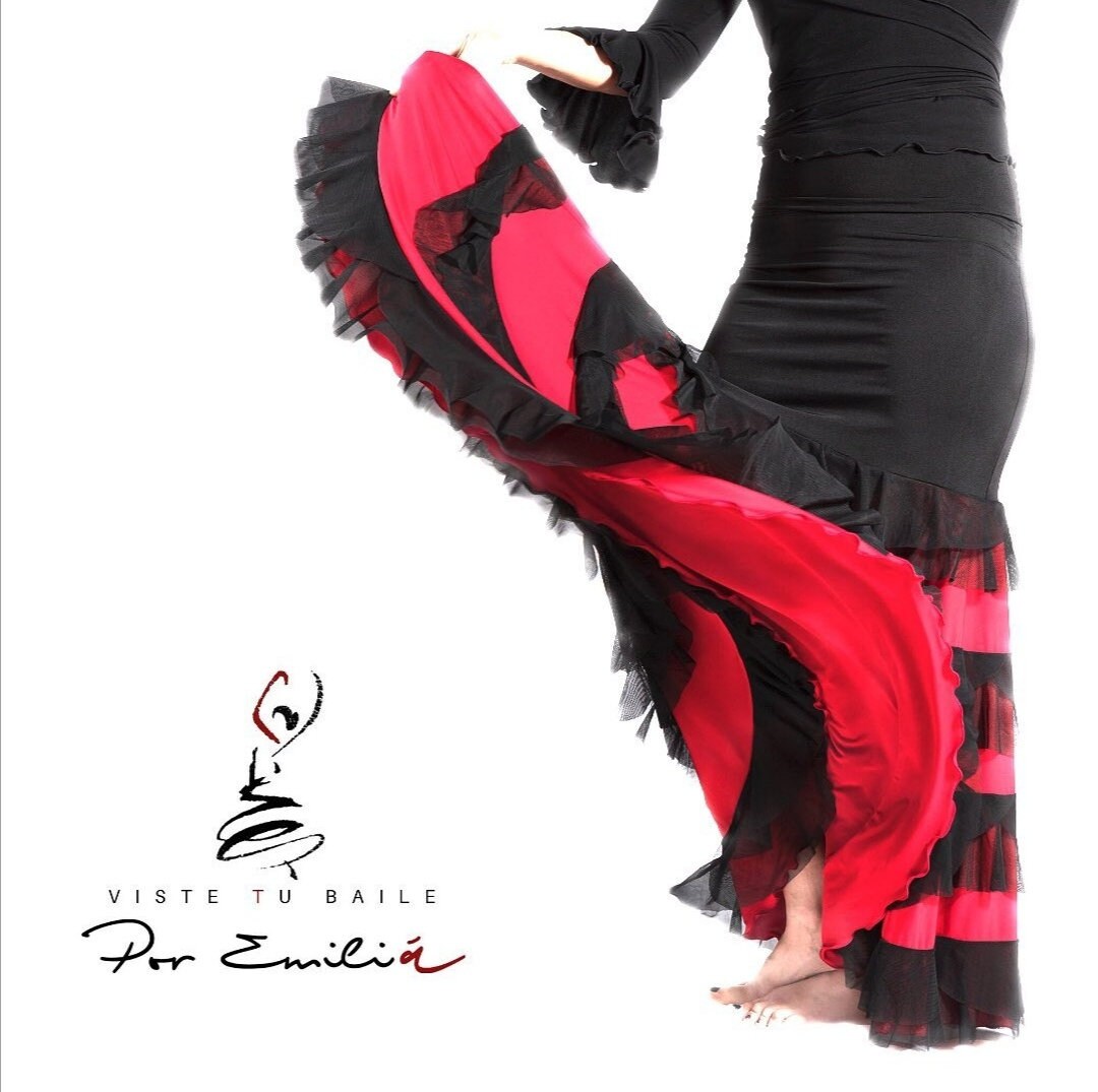 Falda Chulapa Falda Flamenca Mujer Larga Con Vuelo Y Detalles De