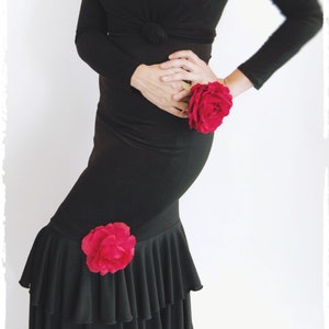 Flamenco Skirt 04 - Black/Black Circle