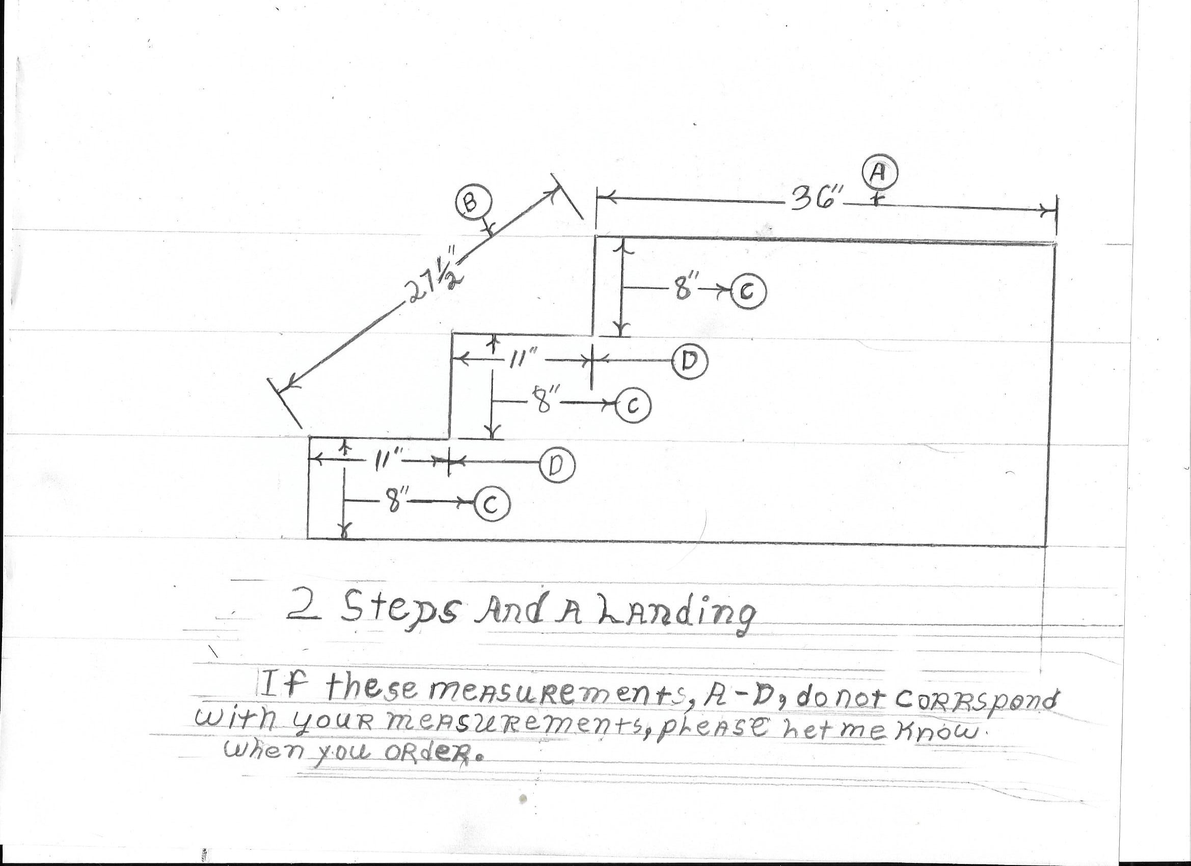 Railing for Steps With 2 Step and a 2 Ft to 4 Ft. Landing - Etsy