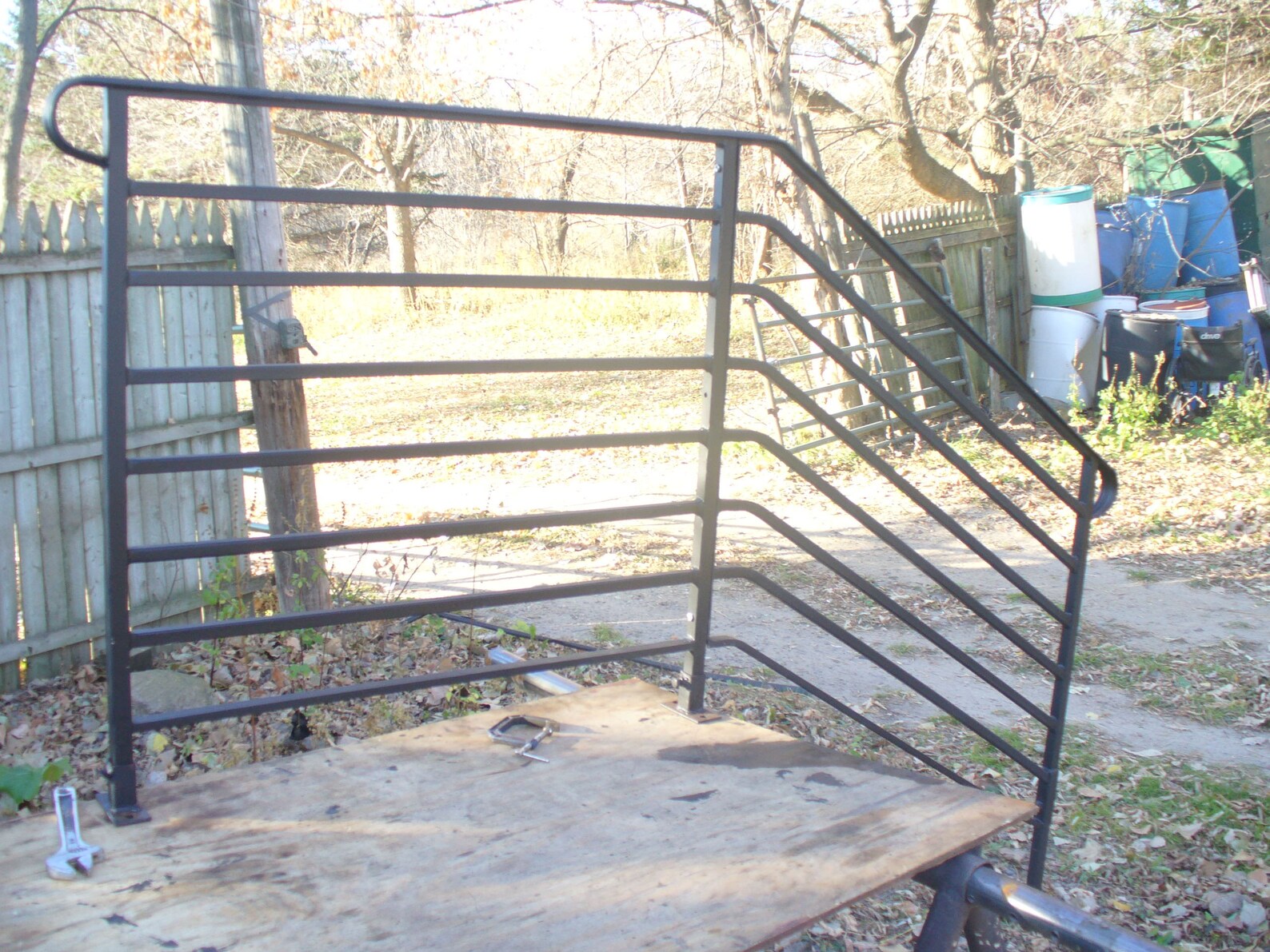 Railing for Steps , With 3 Step and 2 Ft to 4 Ft. Landing & Horizontal ...