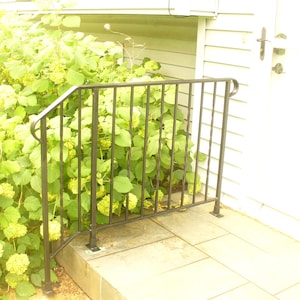 Railing for steps with 1 step and 2 Ft. to 4 ft. landing ,custom made         [ One side per order ]