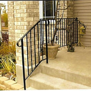 Railing for  2 step and a top step. The Railing only go&#39;s 7 &quot; on the top step.           [  one side per order ]