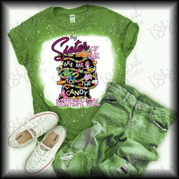 CandyLand Family Matching Birthday Shirts candy SISTER of the birthday girl theme PNG only