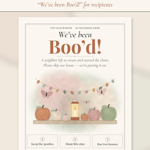 Boo Basket Kit Printable | You've Been Booed Porch and Window Sign, Boo'd Tags, Tradition Cards & Neighbor Checklist | Booed Basket PDF image 3