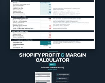 Shopify Profit Calculator 2026 | Store Margin & Fee Spreadsheet (Google Sheets, Excel)