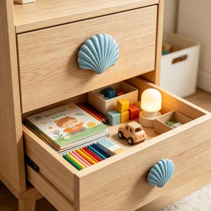 Modern Minimalist Seashell Cabinet Pull, Creative Ocean‑Style Drawer Knob, Decorative Handle for Wardrobe Wine Cupboard Furniture Decor