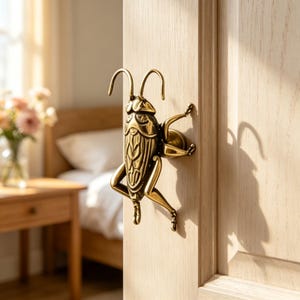 Brass Four‑Leaf Clover Cabinet Knob, Clover Drawer Pull, Vintage Brass Knob for Wardrobe Wine Cabinet Wooden Box Hardware Decor