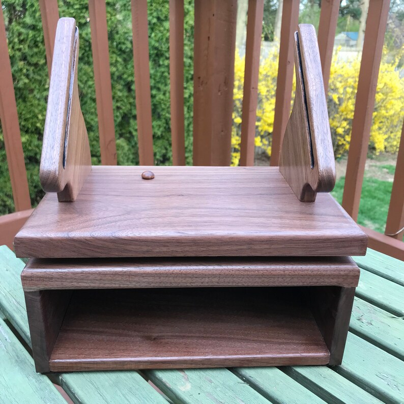 Black Walnut Ipad Mini Stand With Swivel Base for Square and Etsy