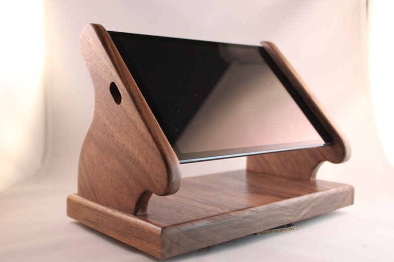 Black Walnut Ipad Mini Stand With Swivel Base for Square and Etsy