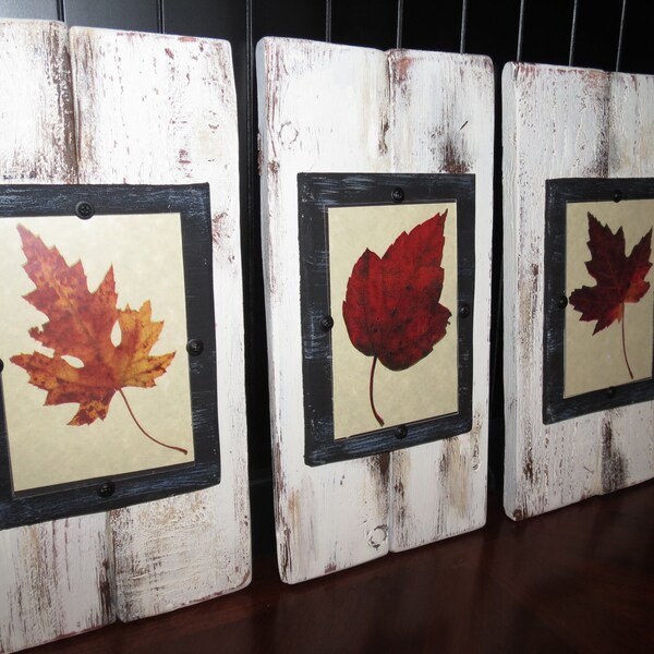 Distressed Wood Plank Frame Set of 3 for 4X6 for the Home - Shabby Cottage, Rustic, Barn