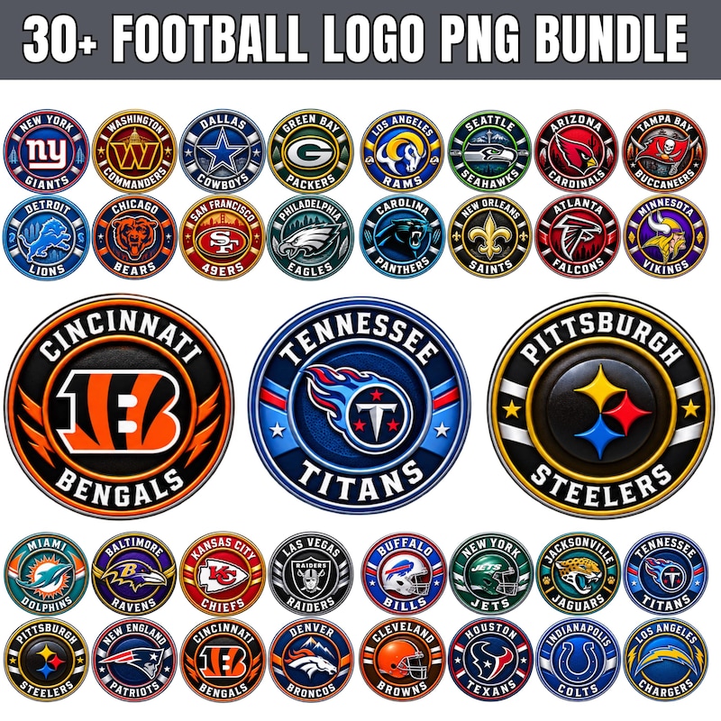 Sports Team Sticker Vector Round Decal Stickers Nfl - Etsy