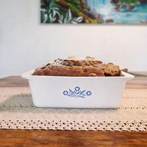 Plat CorningWare, Vintage Blue Cornflower rectangulaire 2 QT - P-315-B, Fabriqué au Canada
