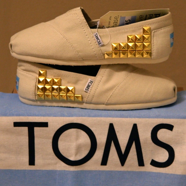 PRICE REDUCED - Custom studded TOMS shoes