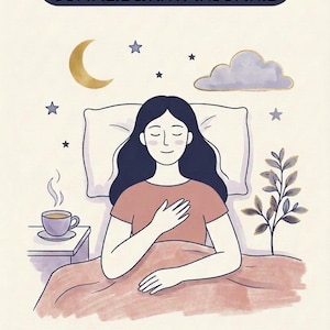 Peut inclure: Une illustration numérique montrant une personne dormant dans un lit avec une main sur la poitrine. En haut, le texte indique MA BOÎTE À OUTILS SOMMEIL & ANTI-INSOMNIE. En bas, le texte indique EFT • Auto-Hypnose • Pleine Conscience avec quatre drapeaux.