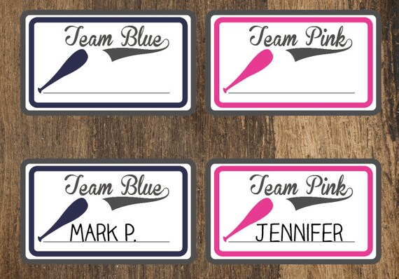 items similar to baseball gender reveal name tags gender reveal party