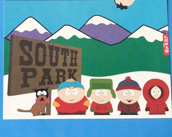 Vintage South Park Postcard. Levis Jeans Promo Flyer 90s. Adult Cartoon. British TV Sky One